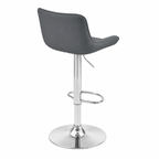 Tabouret de bar en similicuir et chrome gris, lot de 2