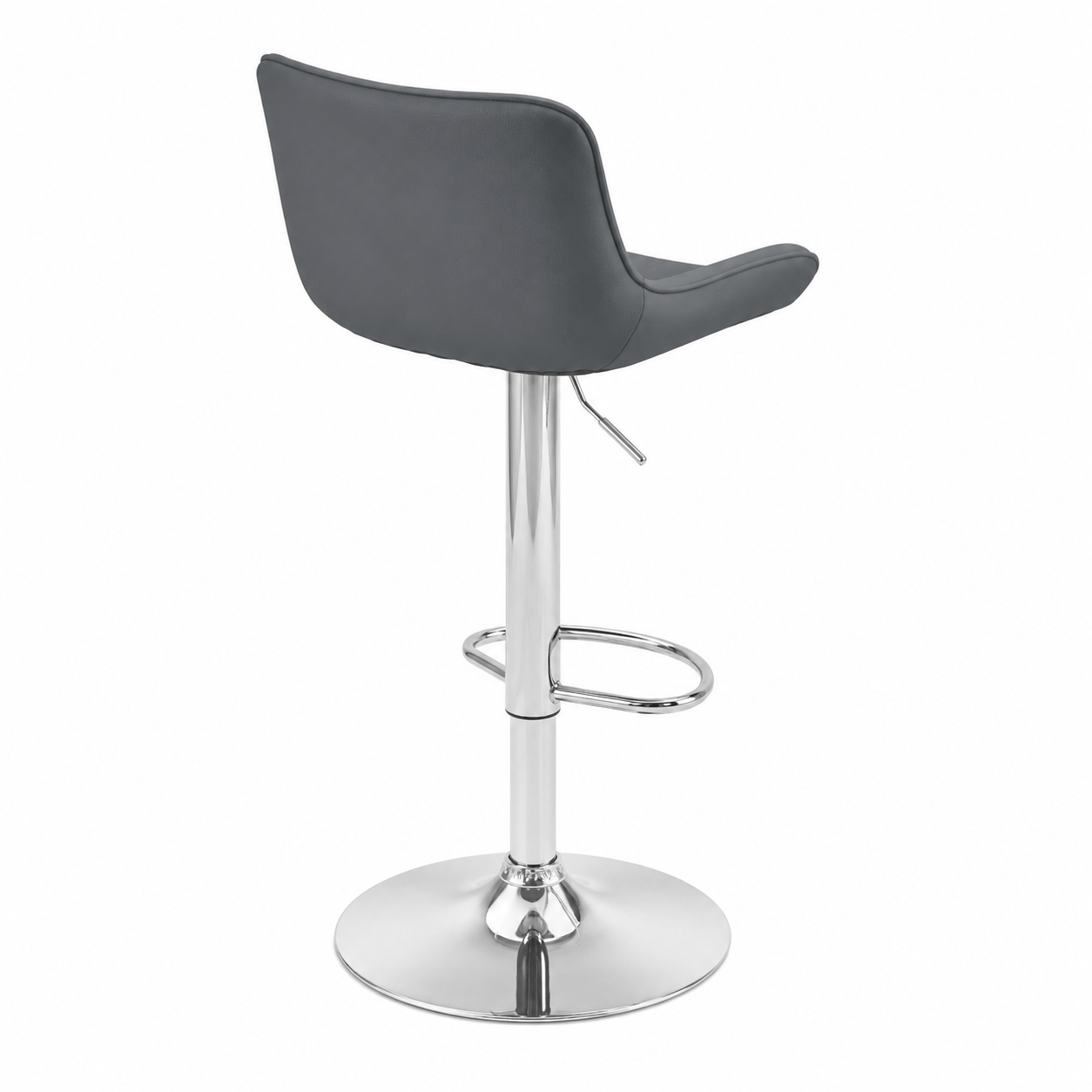 Tabouret de bar en similicuir et chrome gris, lot de 2
