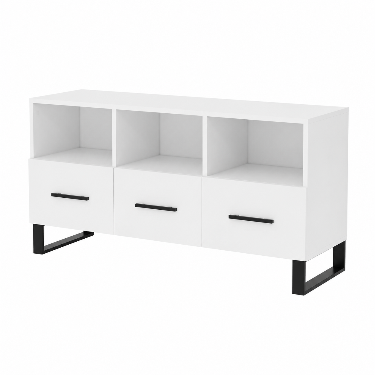 Meuble TV moderne blanc en bois ingénierie 102x36x50 cm