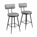 Paire de tabourets de bar ergonomiques en similicuir gris