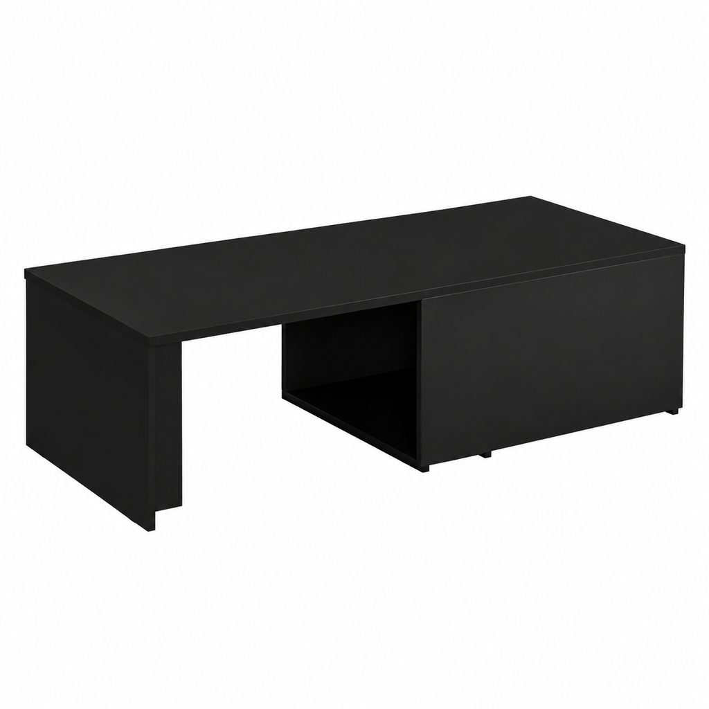 Table basse moderne noire en bois composite 150x50x35 cm