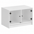 Table basse moderne avec rangement et portes en verre