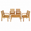 Ensemble de jardin en bois d'acacia 5 pièces