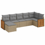 Ensemble de mobilier de jardin 7 pièces avec coussins beige