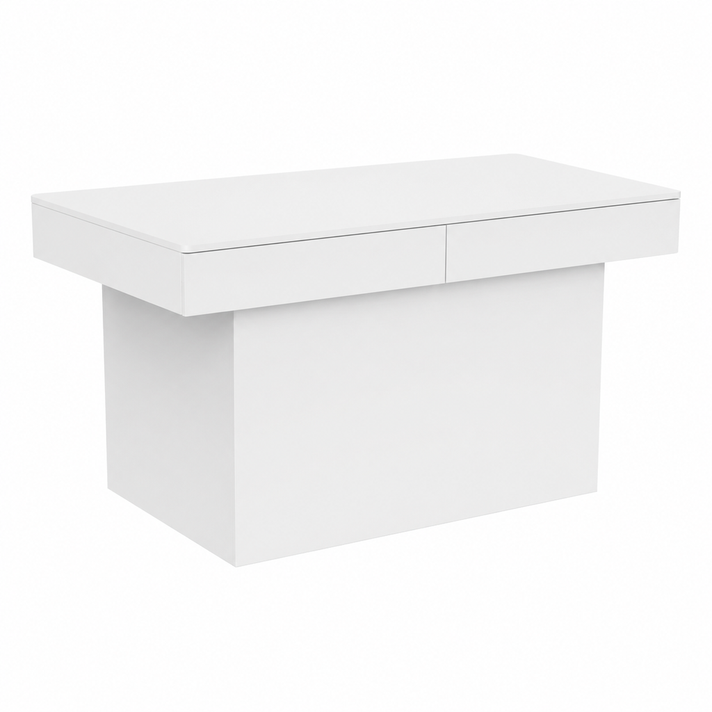 Table basse blanche moderne pour salon en bois 80x55x40 cm