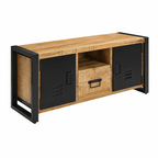 Meuble TV en bois de manguier massif 100x30x40 cm