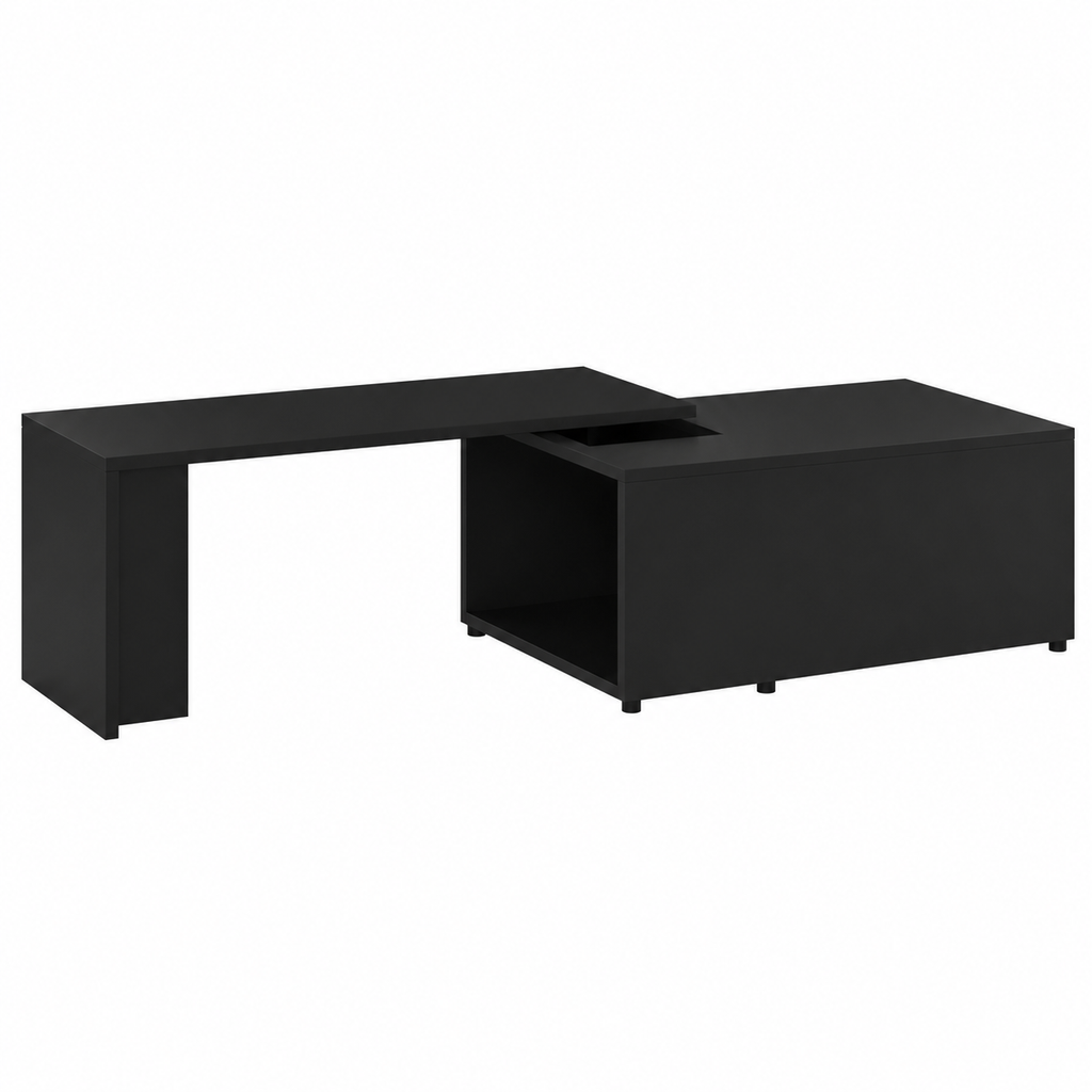 Table basse moderne noire en bois composite 150x50x35 cm