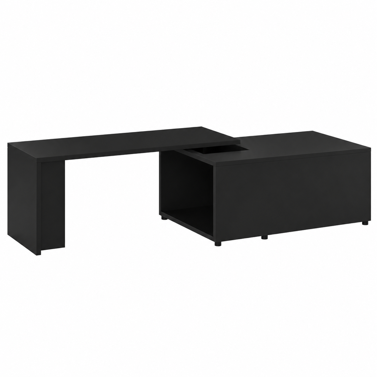 Table basse moderne noire en bois composite 150x50x35 cm