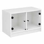 Table basse moderne avec rangement et portes en verre