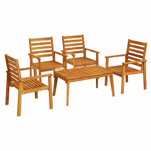Ensemble de jardin en bois d'acacia 5 pièces