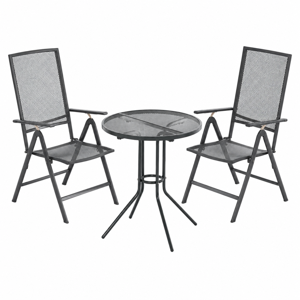 Ensemble de chaises de jardin réglables en couleur anthracite
