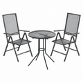 Ensemble de chaises de jardin réglables en couleur anthracite