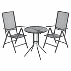Ensemble de chaises de jardin réglables en couleur anthracite