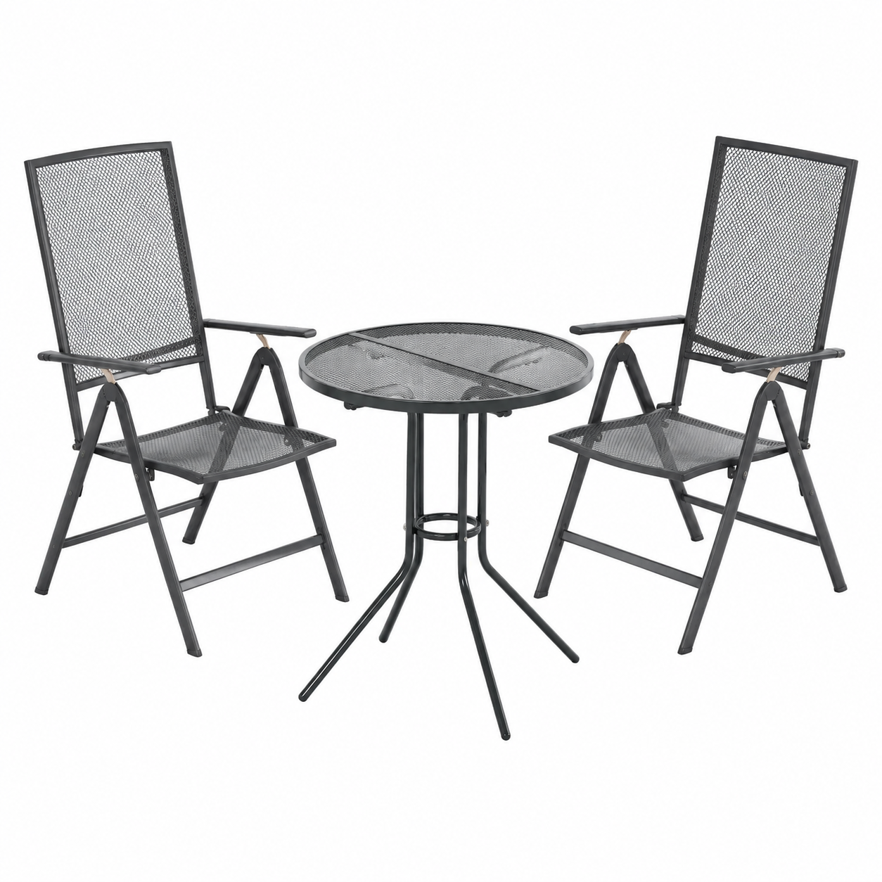 Ensemble de chaises de jardin réglables en couleur anthracite