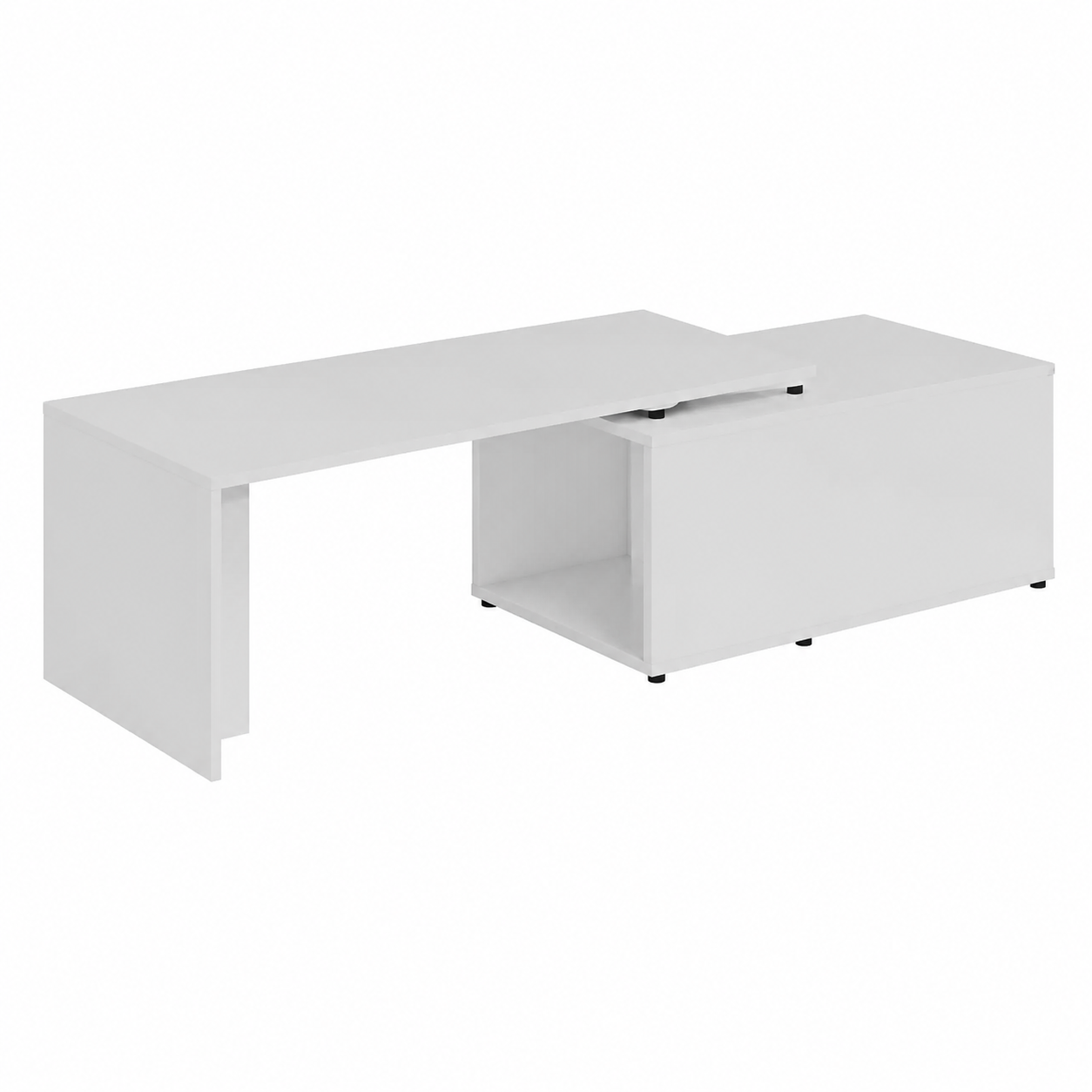 Table basse moderne en bois d'ingénierie, blanc 150x50x35 cm
