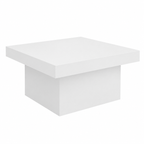 Table basse blanche moderne pour salon en bois 80x55x40 cm
