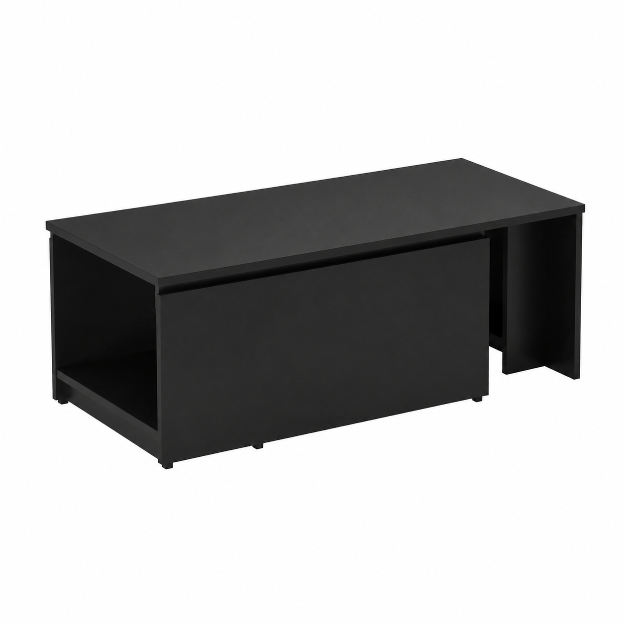 Table basse moderne noire en bois composite 150x50x35 cm