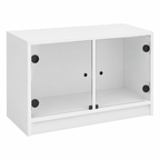 Table basse moderne avec rangement et portes en verre