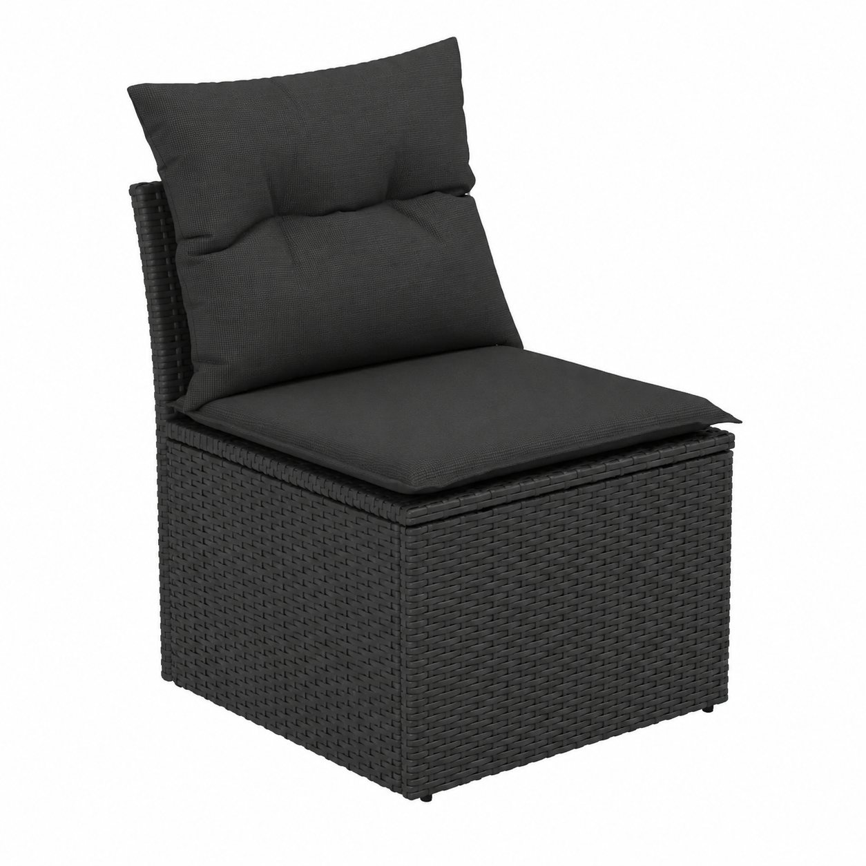 Ensemble de mobilier de jardin 10 pièces avec coussins noirs