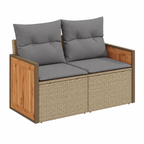 Ensemble de mobilier d'extérieur beige en résine tressée 5 pièces