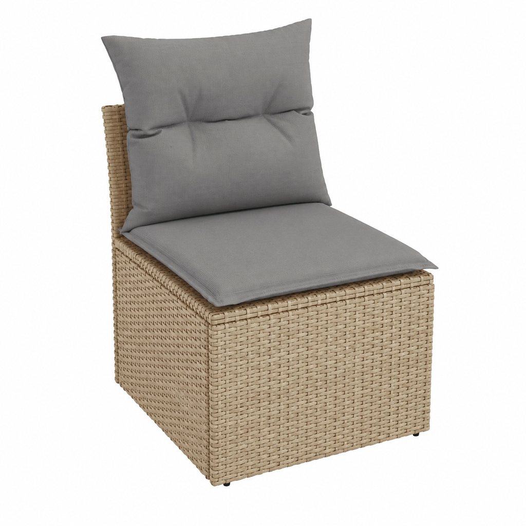 Ensemble de mobilier de jardin 7 pièces avec coussins beige