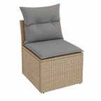 Ensemble de mobilier de jardin 7 pièces avec coussins beige