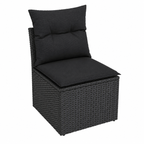 Ensemble de meubles de jardin 9 pièces avec coussins en résine noire