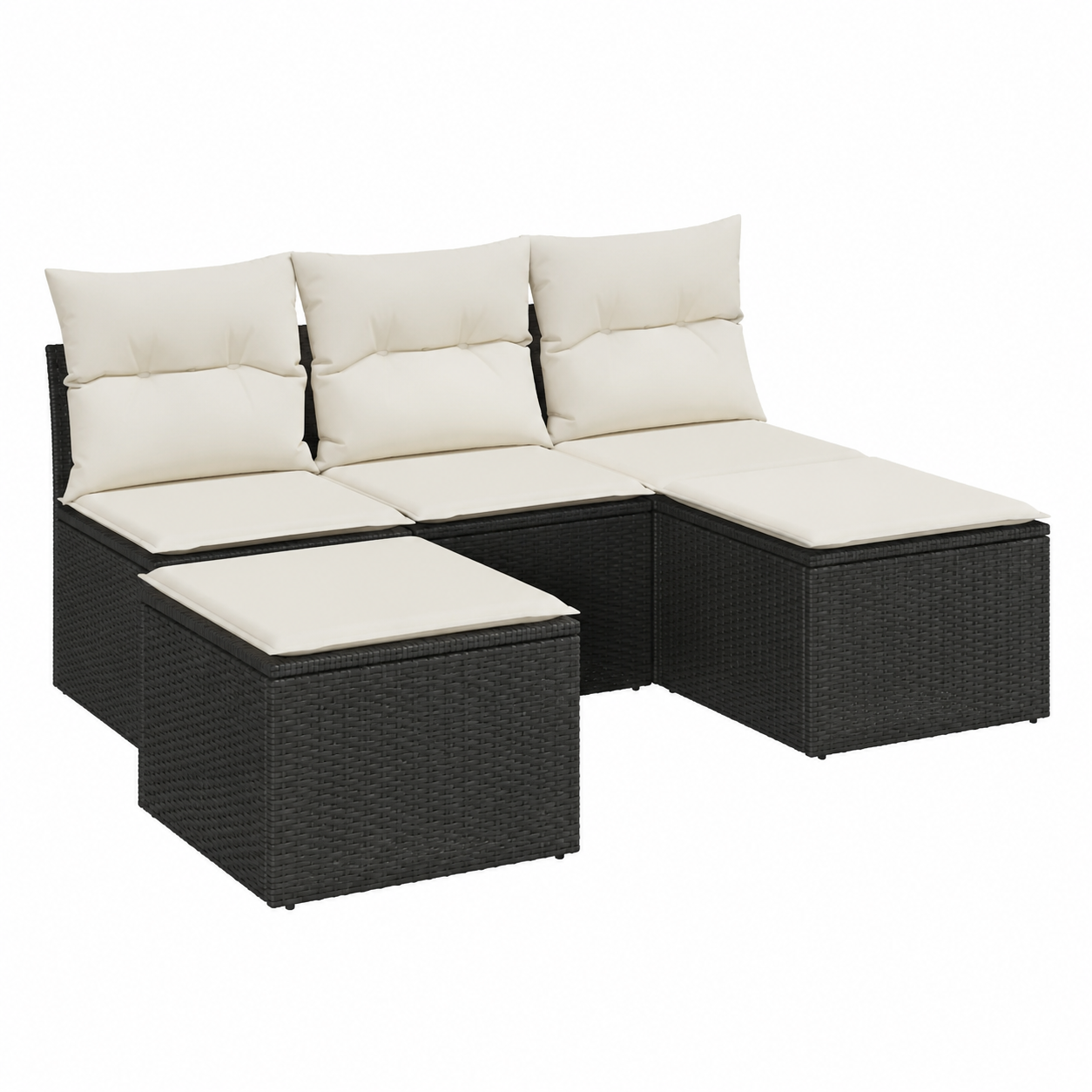 Ensemble de mobilier d'extérieur 5 pièces en bois de pin blanc