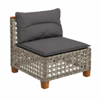 Ensemble de mobilier d'extérieur 6 pièces avec coussins gris