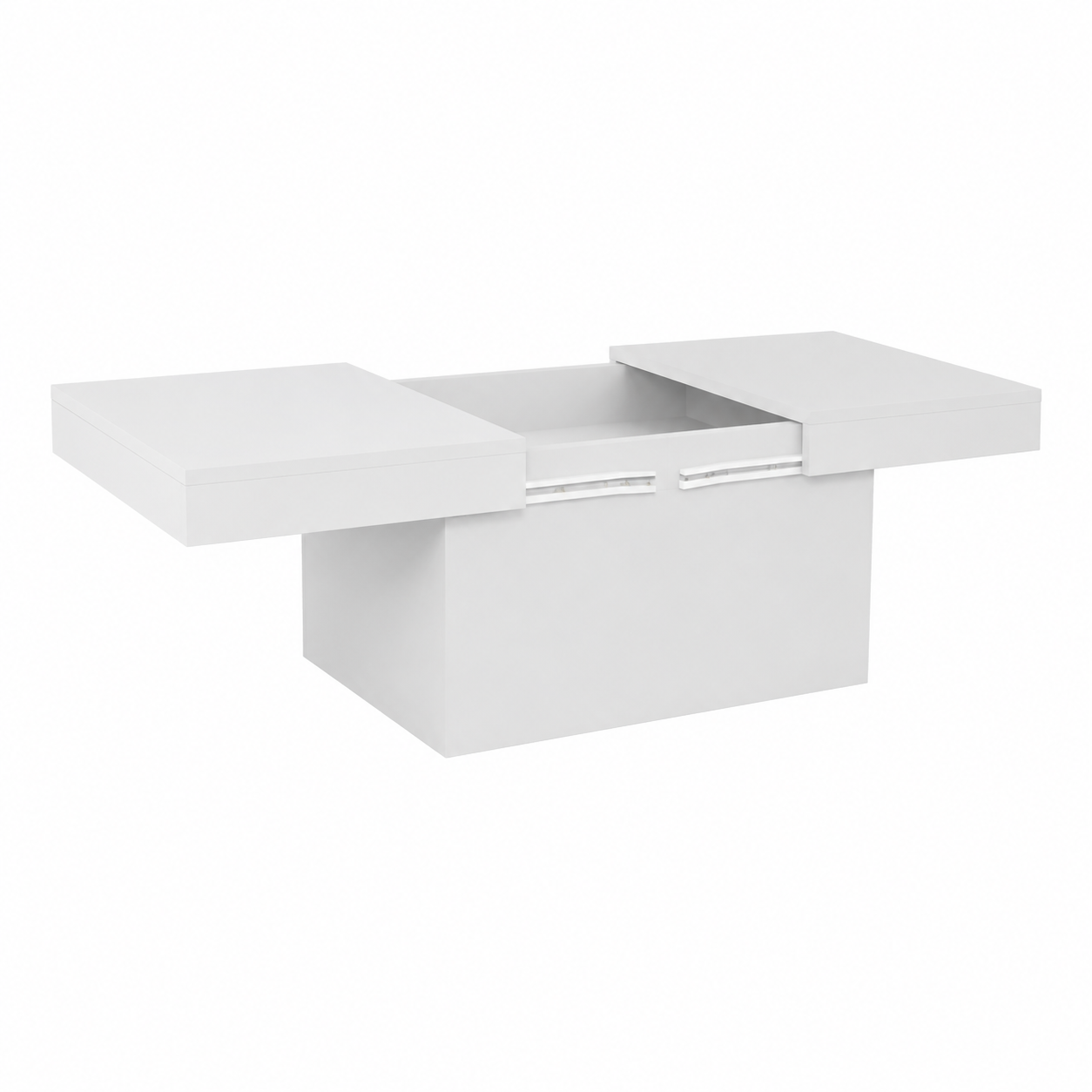 Table basse blanche moderne pour salon en bois 80x55x40 cm