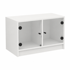 Table basse moderne avec rangement et portes en verre