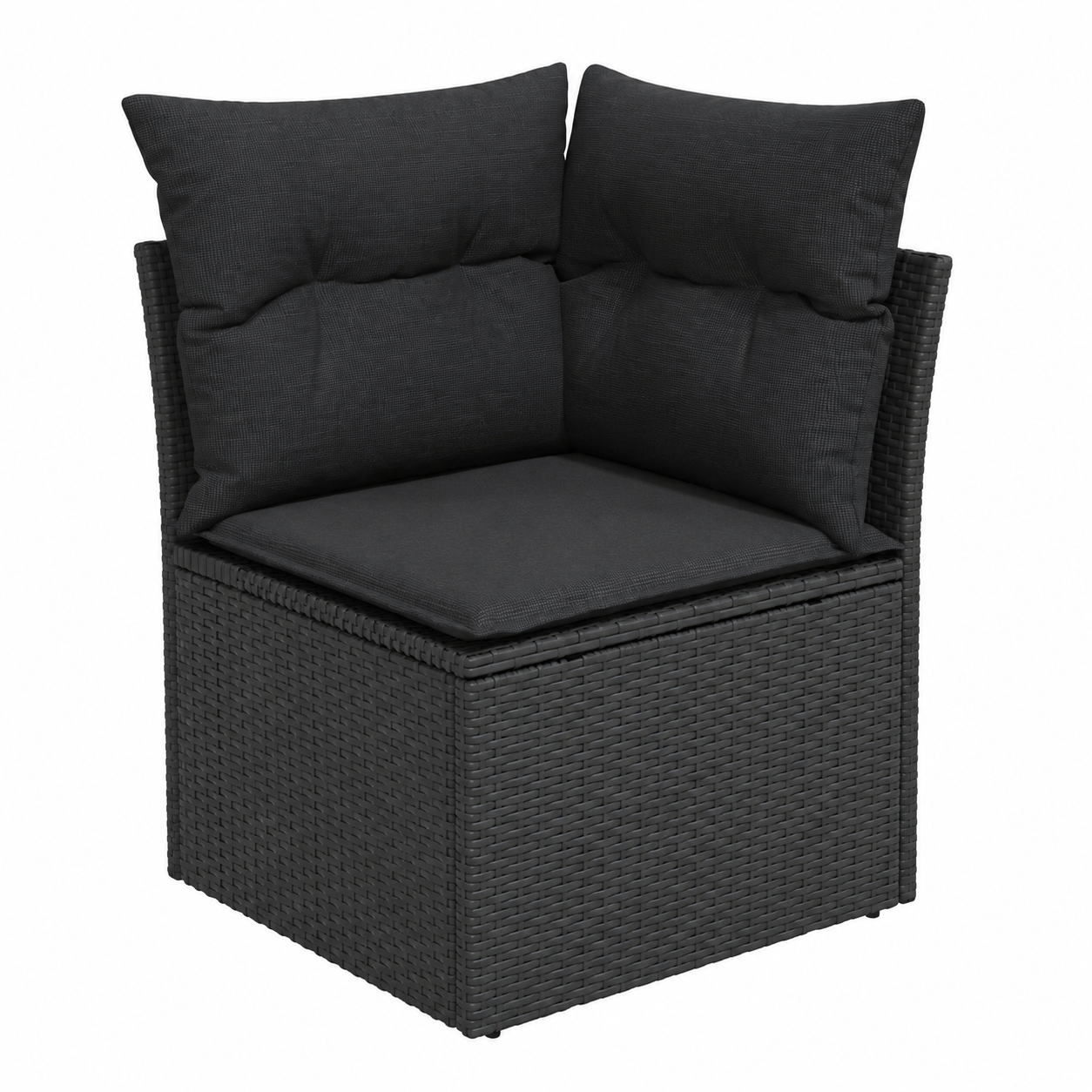 Ensemble de mobilier de jardin 10 pièces avec coussins noirs