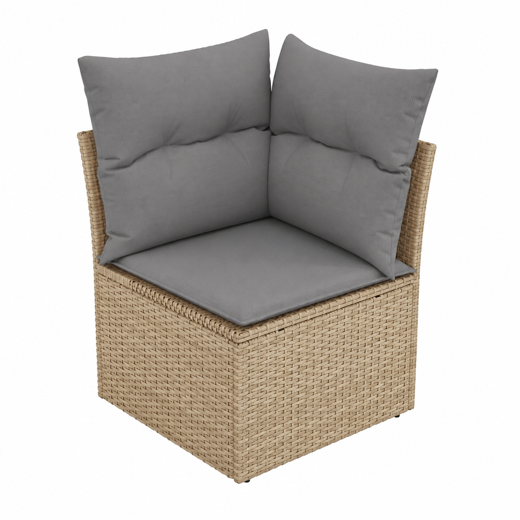 Ensemble de mobilier de jardin 7 pièces avec coussins beige