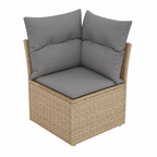 Ensemble de mobilier de jardin 7 pièces avec coussins beige