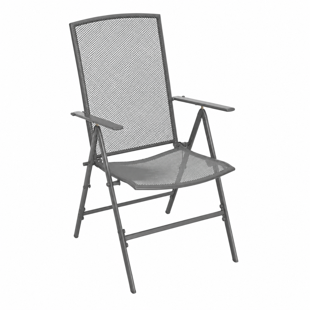 Ensemble de chaises de jardin réglables en couleur anthracite