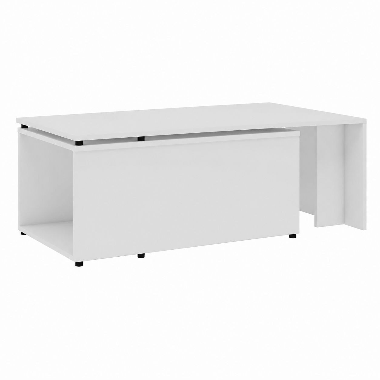 Table basse moderne en bois d'ingénierie, blanc 150x50x35 cm