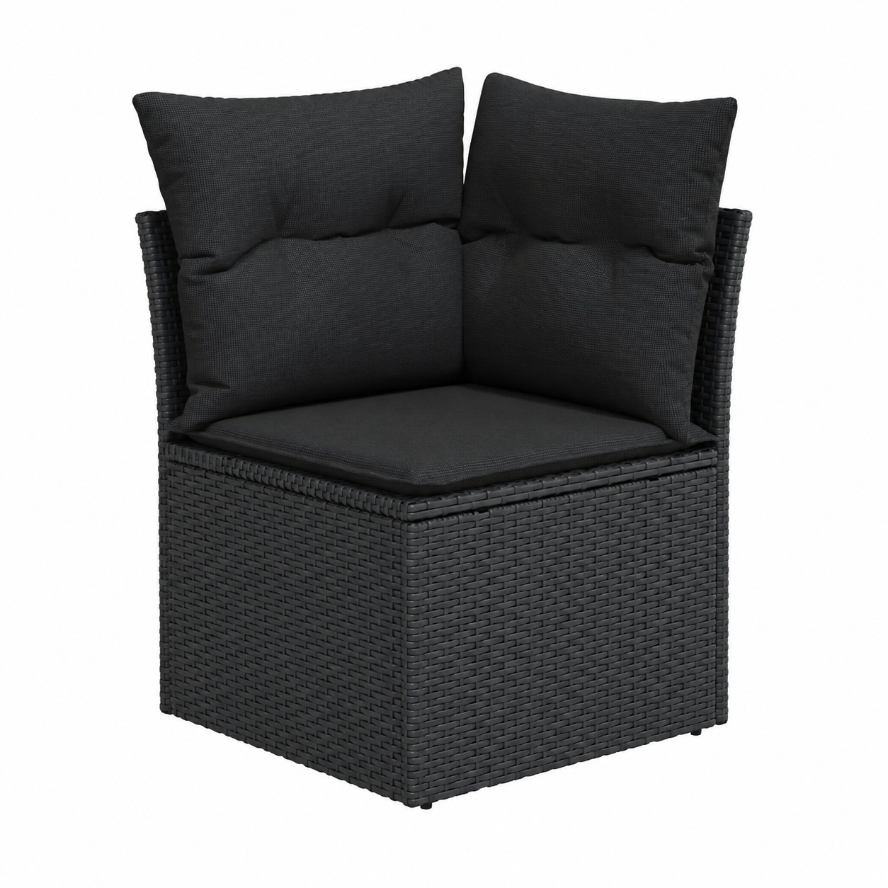 Ensemble de meubles de jardin 9 pièces avec coussins en résine noire