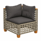 Ensemble de mobilier d'extérieur 6 pièces avec coussins gris