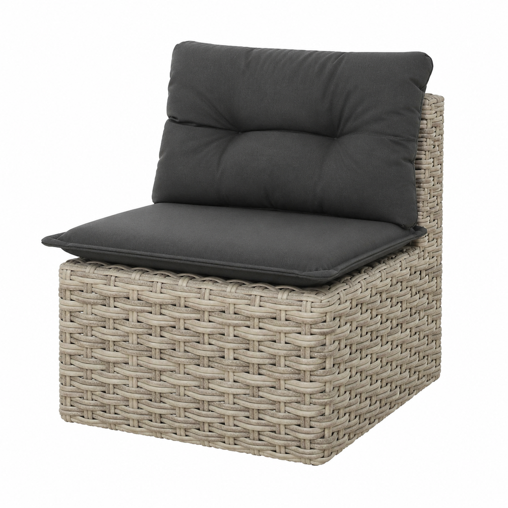 Ensemble de meubles de jardin 6 places en résine tressée avec coussins