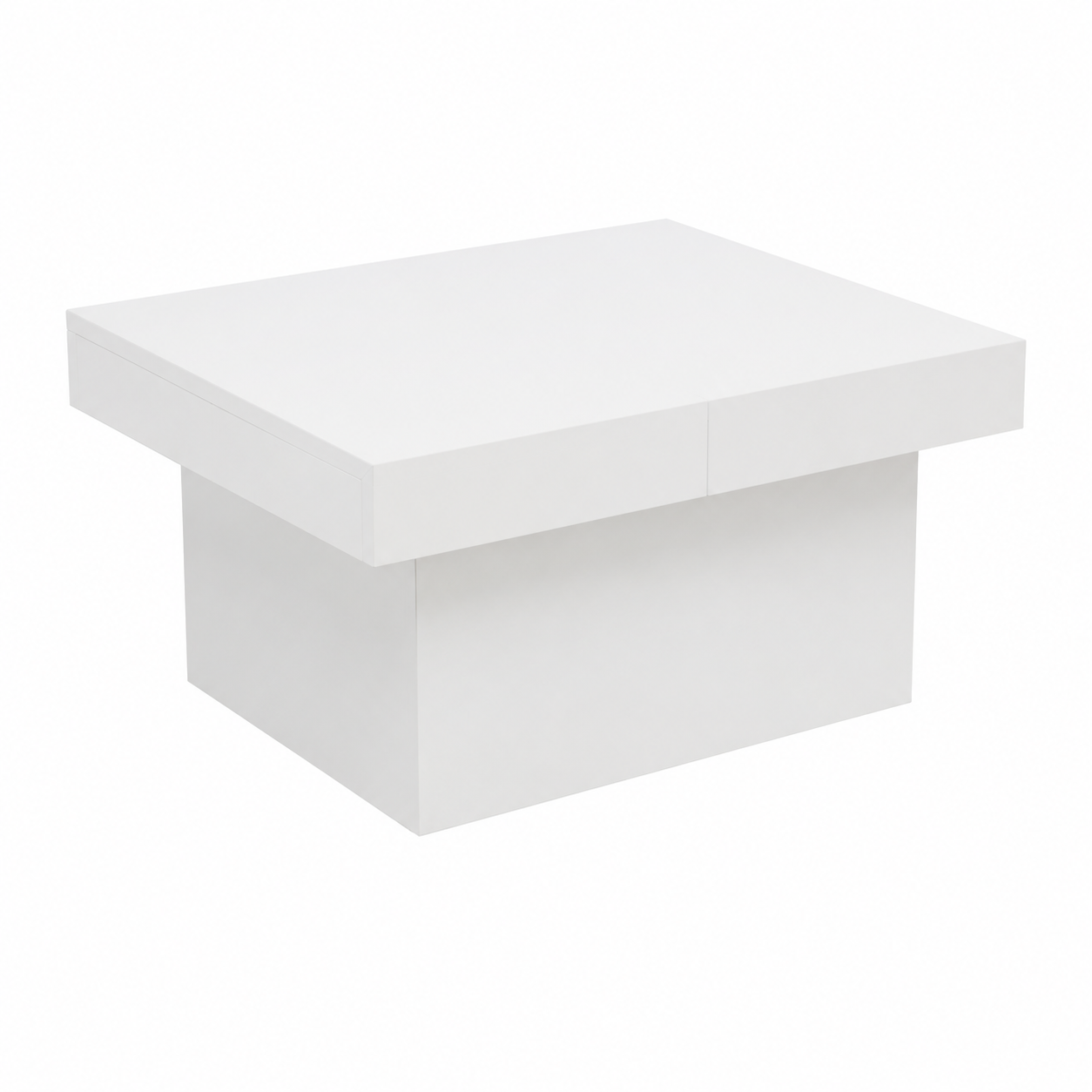 Table basse blanche moderne pour salon en bois 80x55x40 cm