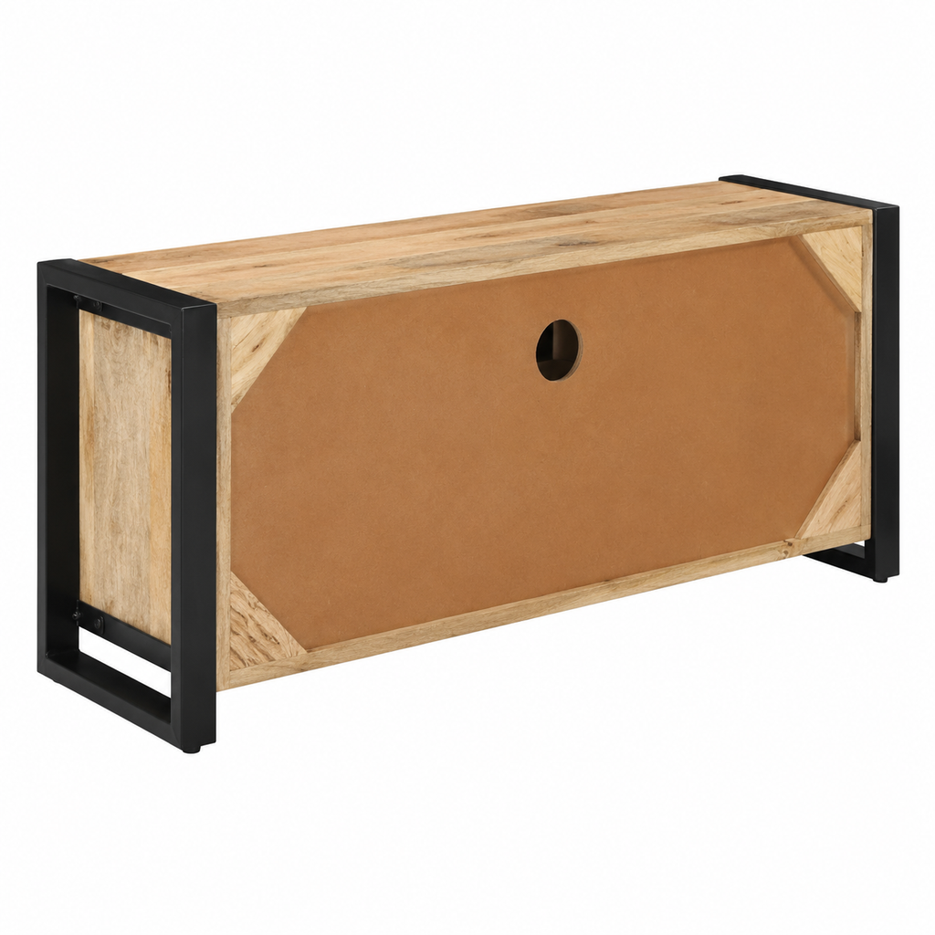 Meuble TV en bois de manguier massif 100x30x40 cm