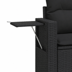 Ensemble de mobilier de jardin 10 pièces avec coussins noirs