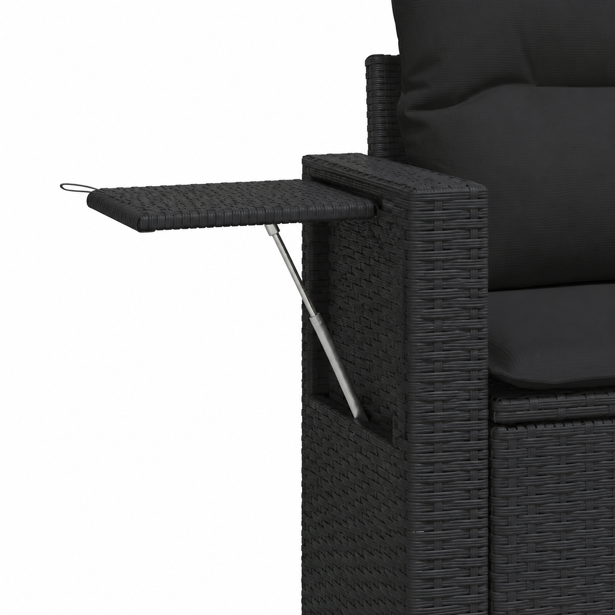 Ensemble de mobilier de jardin 10 pièces avec coussins noirs