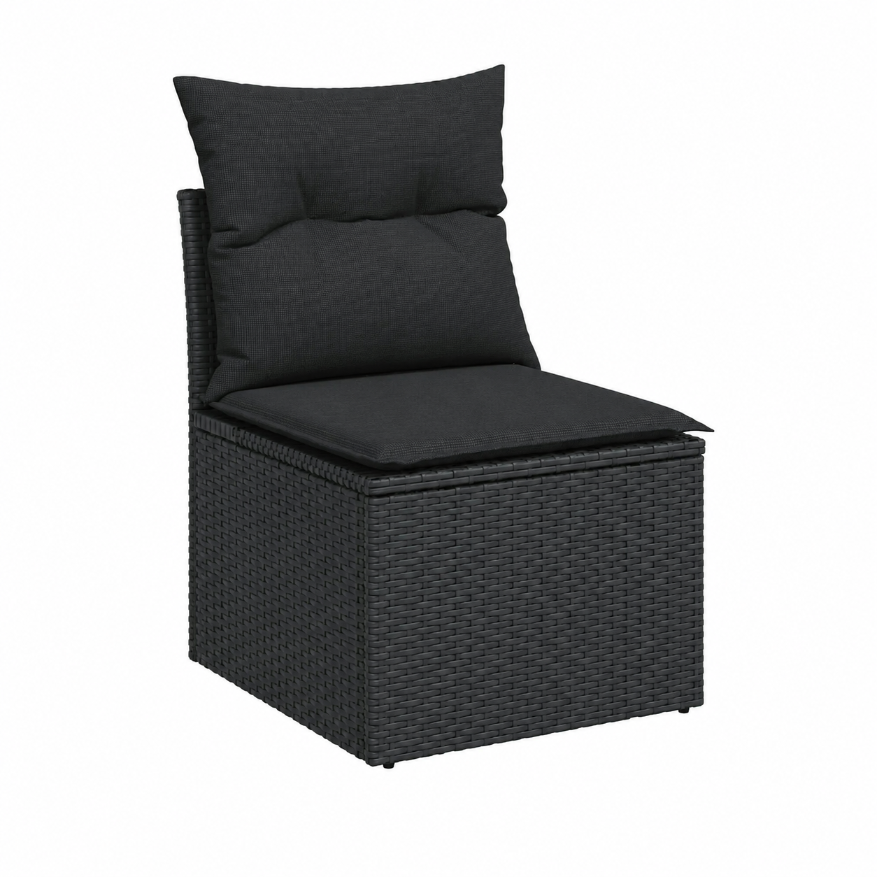 Ensemble de jardin 9 pièces avec coussins noirs en résine
