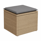 Ensemble de mobilier de jardin 7 pièces avec coussins beige