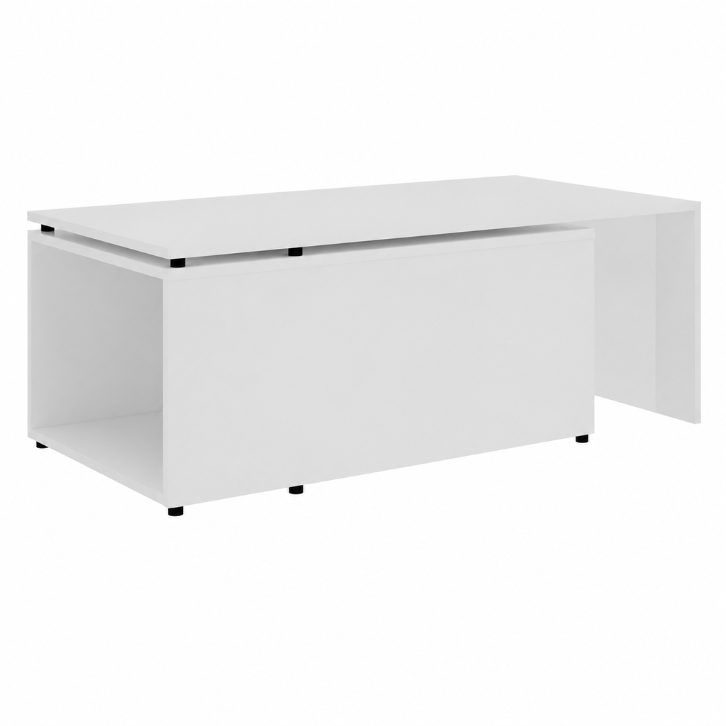 Table basse moderne en bois d'ingénierie, blanc 150x50x35 cm