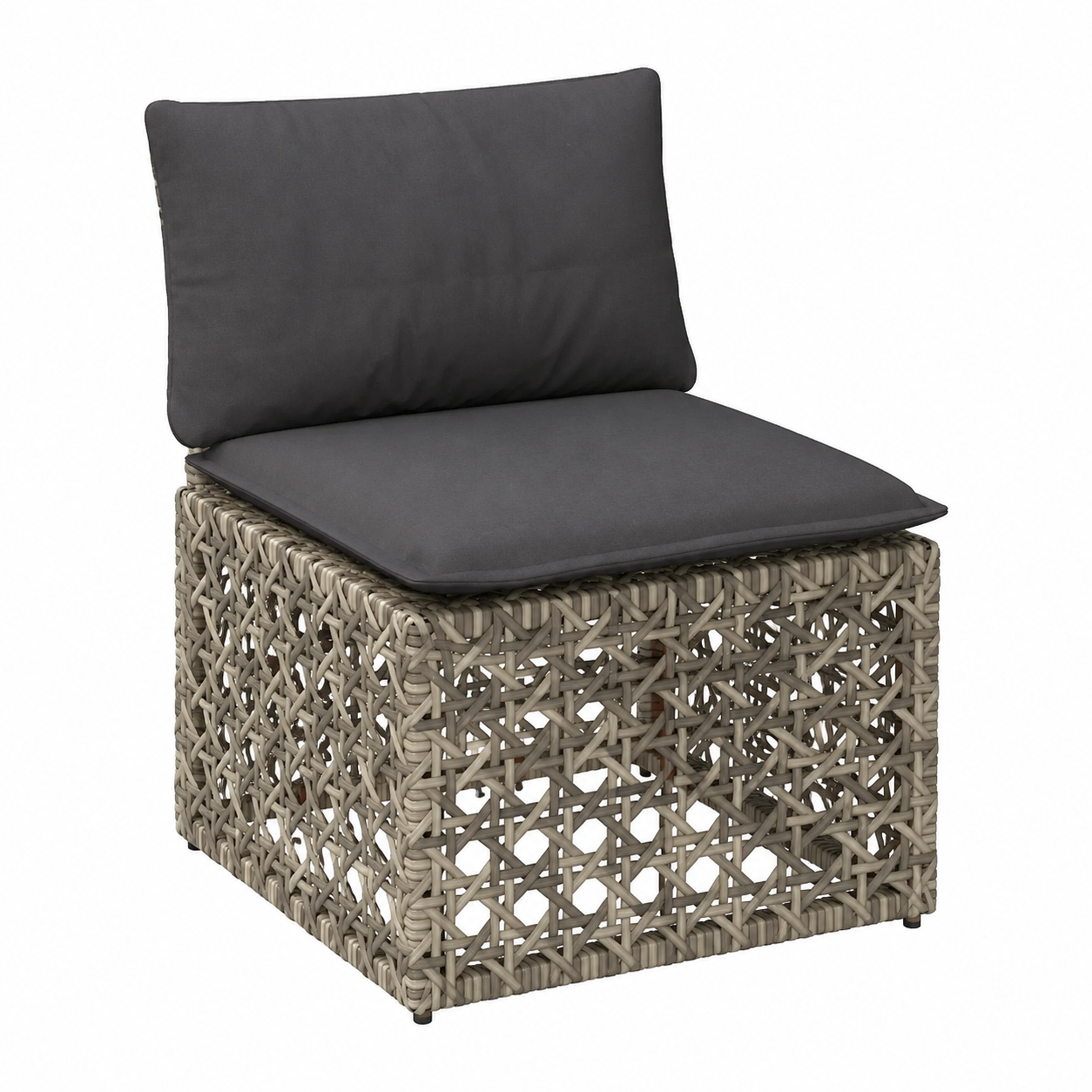 Ensemble de mobilier d'extérieur 6 pièces avec coussins gris