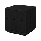 Table basse moderne avec étagère, bois et noir, hauteur 60 cm