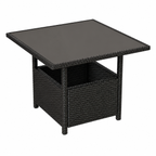 Salon d'angle de jardin moderne 145 cm noir