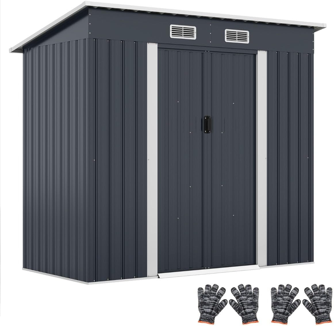 Abris de jardin Helloshop26 – 213 x 112 x 185 cm | Gris